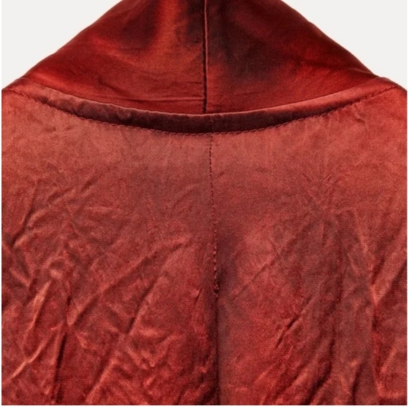 ๐๐ NWT Zara Satin Kimono Midi Wrap Dress Dark Orange ZW Collection Size M - Picture 16 of 16